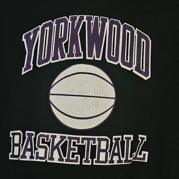 VTG 90s Yorkwood Basketball Sweatshirt Black Russell Athletics Sz XL Made In USA - Picture 3 of 10